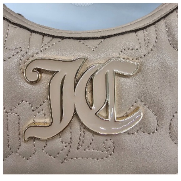 Juicy Couture Pink League Hobo Bag faux Leather in Cafe with Guitar strap - Picture 3 of 11